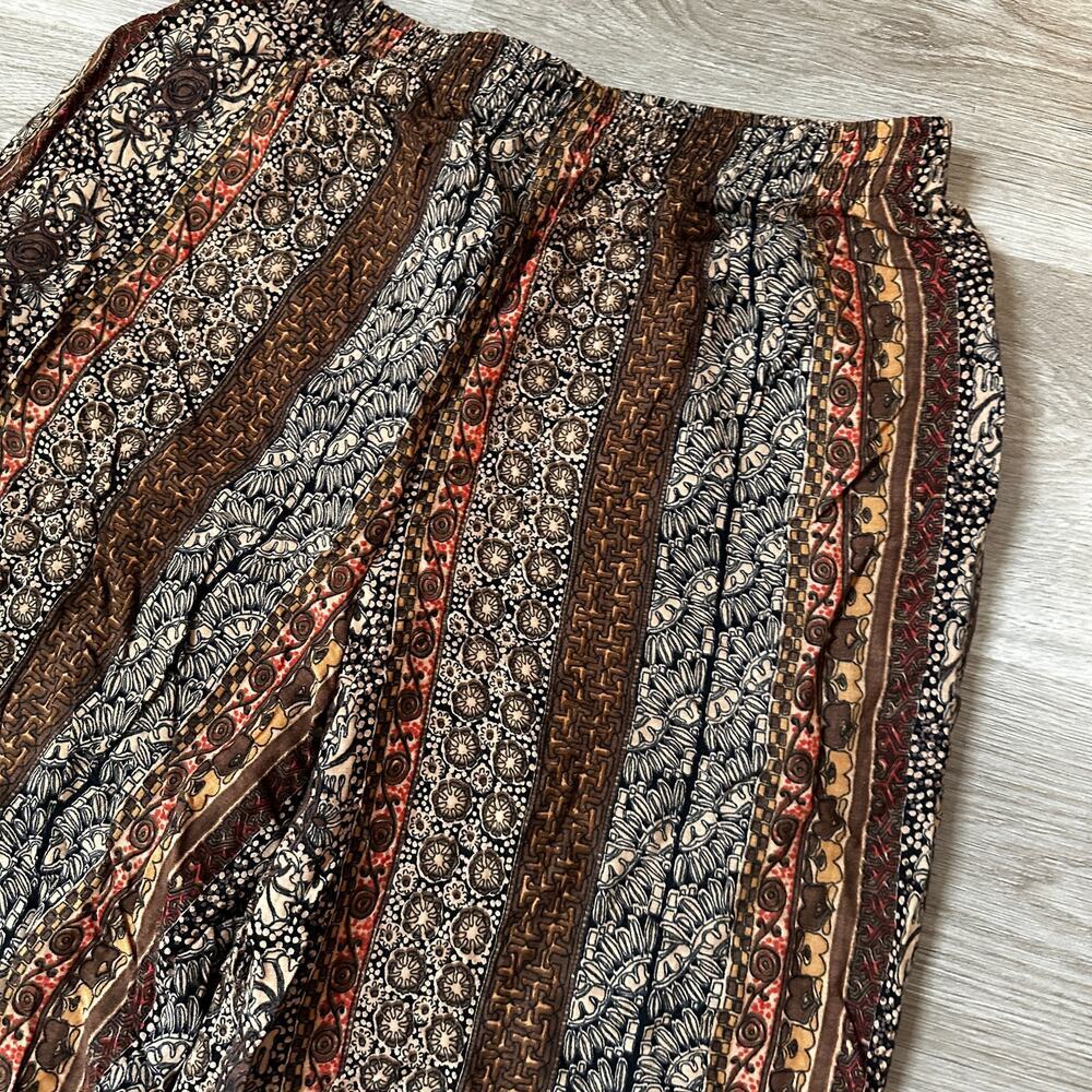 vintage boho tapestry pants kantha style medium straight leg women's gypsy - Picture 3 of 8